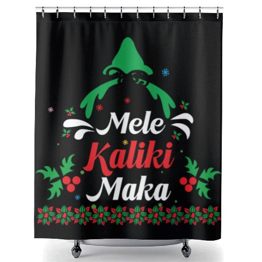 Mele Kalikimaka Shower Curtains For Women Hawaiian Hawaii Chri