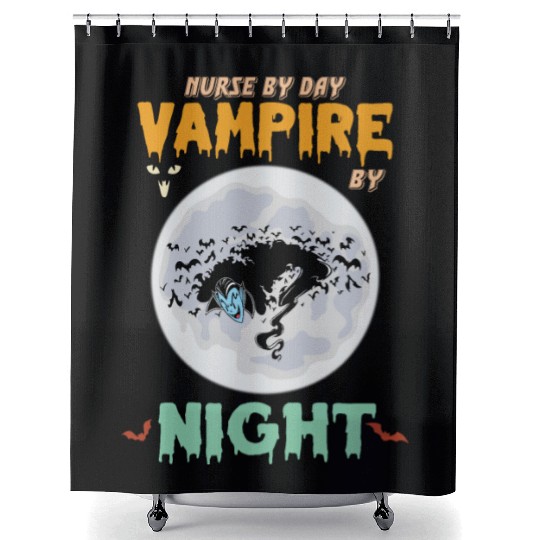 Nurse by day vampire by night Shower Curtains
