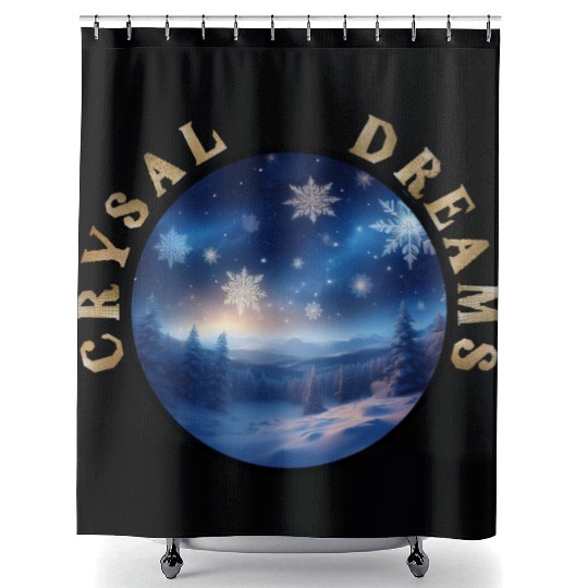 Crystal Dreams - A Winter Wonderland Shower Curtains