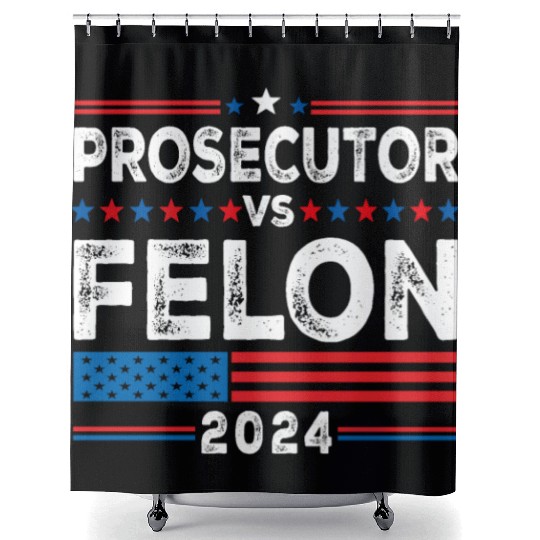 Funny Voting Election 2024 Prosecutor vs Felon Shower Curtains