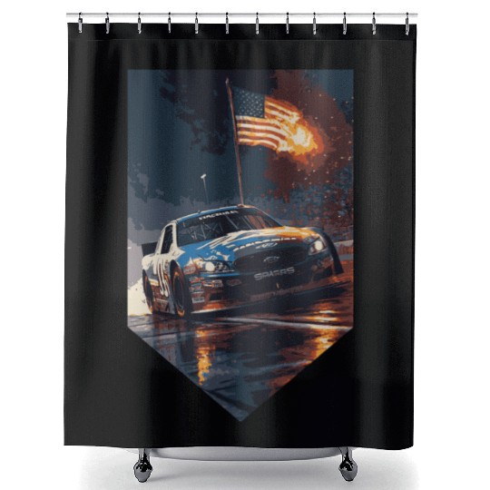Pit Stop Paradise: NASCAR Fans Shower Curtains