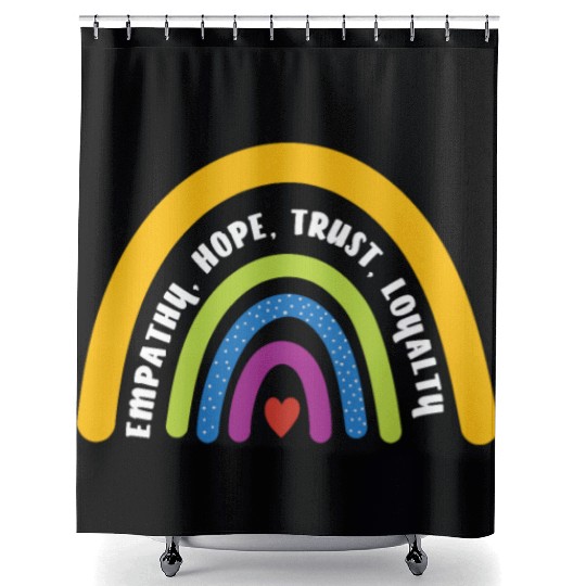 Empathy Hope Trust Loyalty Rainbow Shower Curtains