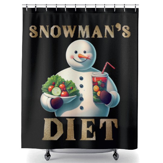 Snowman's Smoothie Surprise Shower Curtains