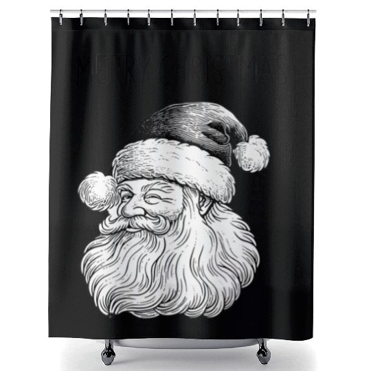 Illustrative Merry Christmas Shower Curtains