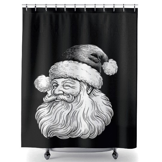 Illustrative Merry Christmas Shower Curtains
