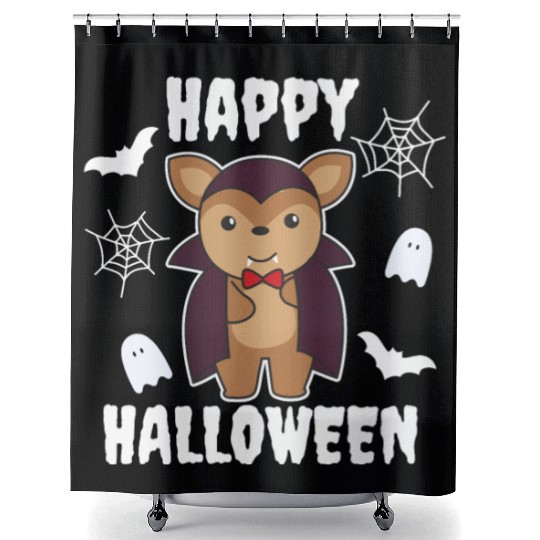 Deer Happy Halloween Cute Devil Vampire Costume Shower Curtains