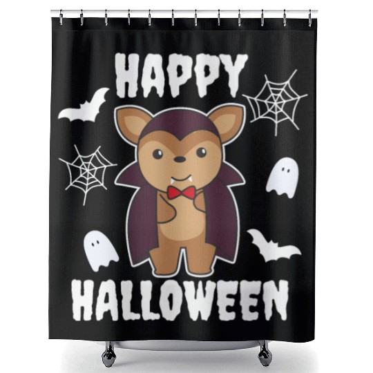 Deer Happy Halloween Cute Devil Vampire Costume Shower Curtains