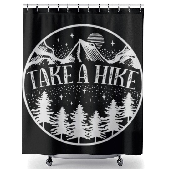 Take A Hike Mountain Hiking Camping Outdoors Shower Curtains