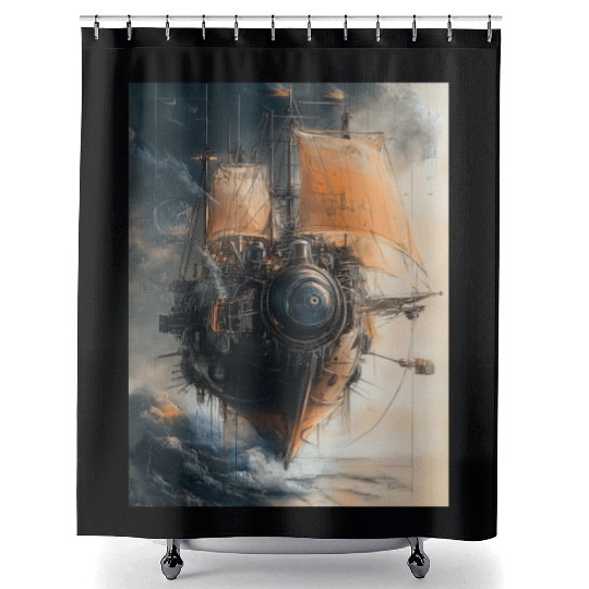 Steam Punk Ship Shower Curtains