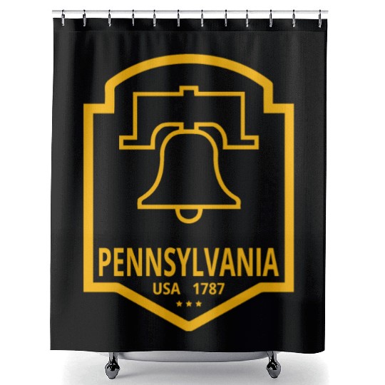 Vintage Pennsylvania Emblem with Liberty Bell Shower Curtains