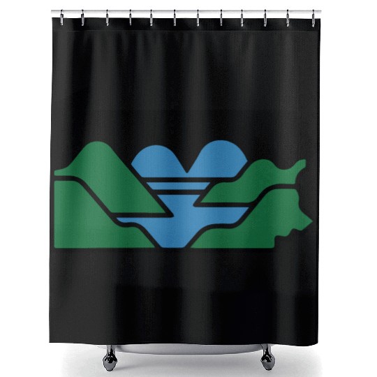 Pennsylvania Outline with Heart Shaped River Map Shower Curtains