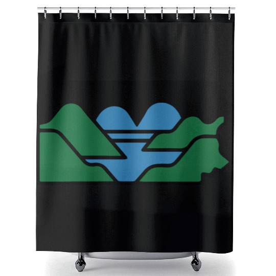 Pennsylvania Outline with Heart Shaped River Map Shower Curtains