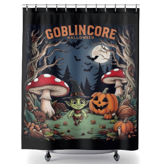 Halloween goblincore enchanted forest goblin Shower Curtains