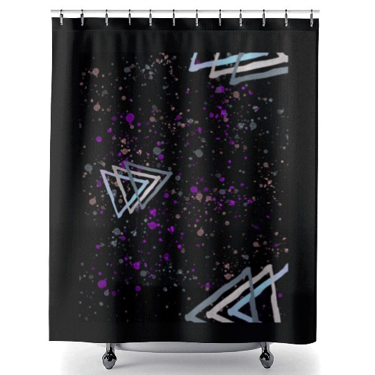 Abstract Purple Triangles Shower Curtains