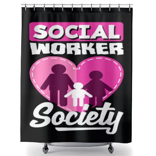Social Worker Society Heart Family Shower Curtains
