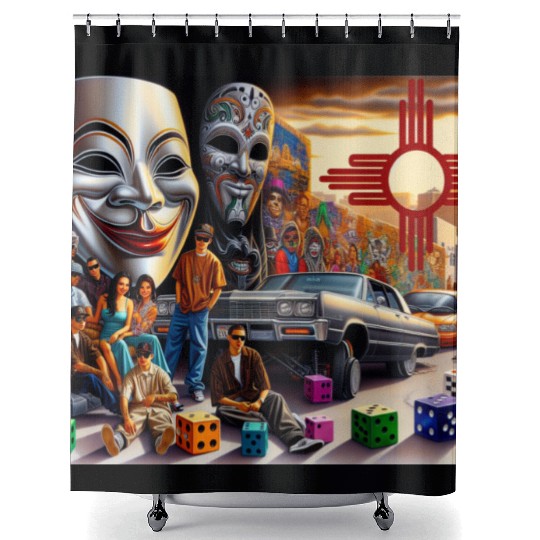 New Mexico Zia Symbol Shower Curtains