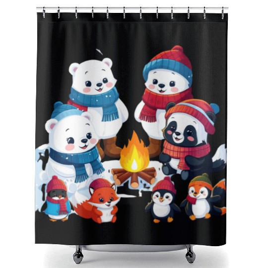 Winter Wonderland Critters Shower Curtains