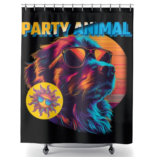 Party Animal Vintage Shower Curtains