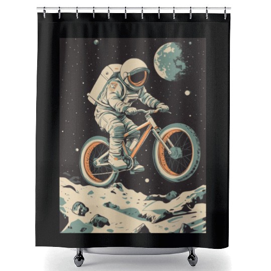 Astro Biking Shower Curtains