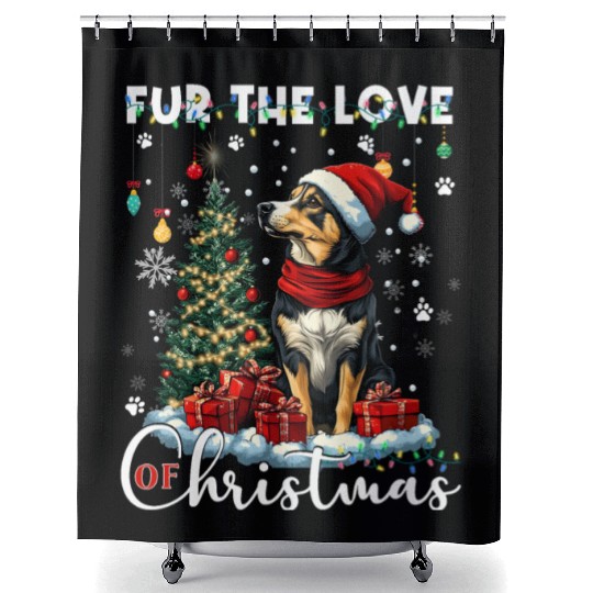 French Bulldog Christmas Tree Decoration Dog Lover Shower Curtains