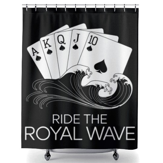 Texas Hold'em Ride The Royal Wave Poker Apparel Shower Curtains