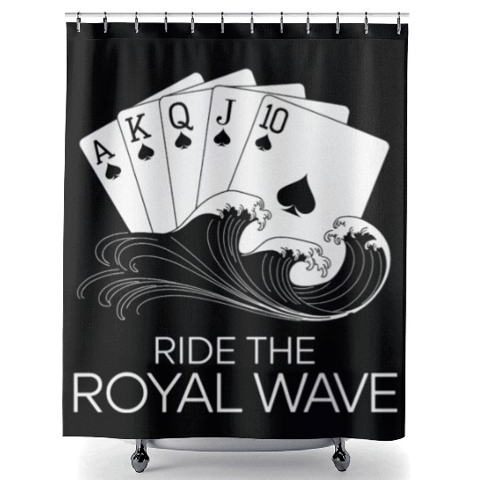 Texas Hold'em Ride The Royal Wave Poker Apparel Shower Curtains
