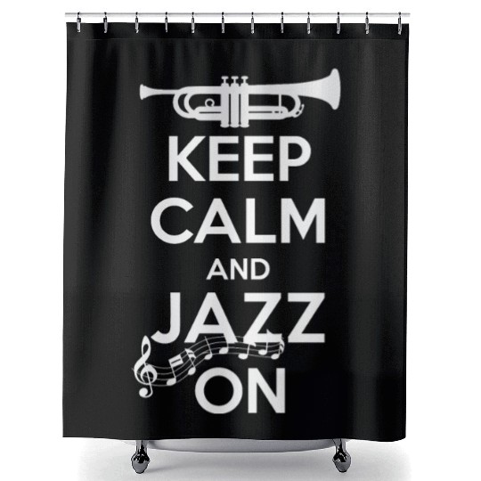 Keep Calm And Jazz On Music Lovers Shower Curtains
