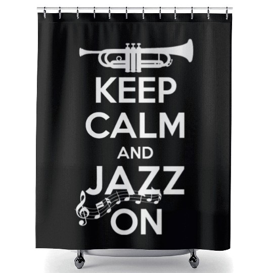 Keep Calm And Jazz On Music Lovers Shower Curtains