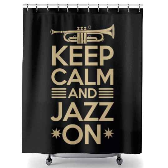 Keep Calm And Jazz On Vibes Shower Curtains