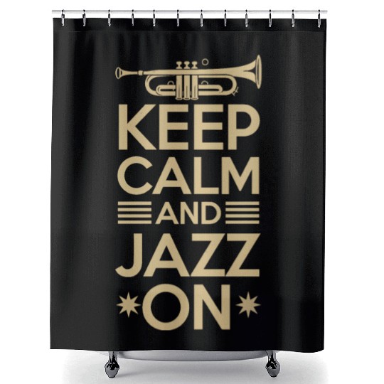 Keep Calm And Jazz On Vibes Shower Curtains
