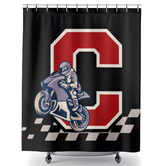 Motorbike Racer - C Series Shower Curtains