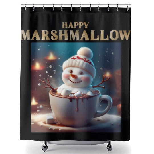 Marshmallow's Snowy Surprise Shower Curtains