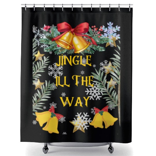 Christmas Cheer in a cup Funny Christmas on Bella Shower Curtains