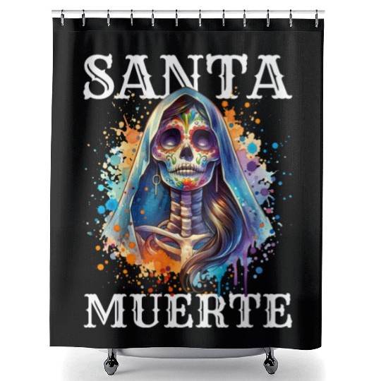 Santa Muerte for Karnival, Halloween and Día de Shower Curtains