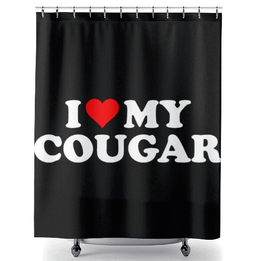 I Love Cougars Cougar Humor Valentine's Day 3BK1 Shower Curtains