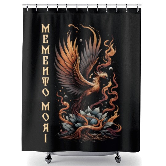 Memento Mori Phoenix Rebirth Fire Art Design Shower Curtains