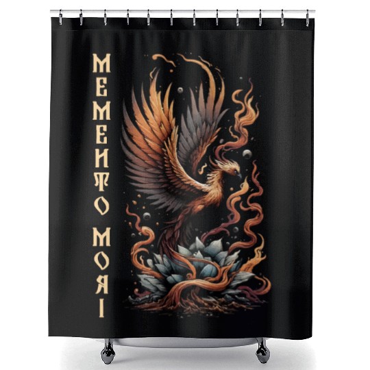 Memento Mori Phoenix Rebirth Fire Art Design Shower Curtains