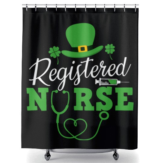 Registered Nurse St Patricks day Shamrock Nursing Shower Curtains