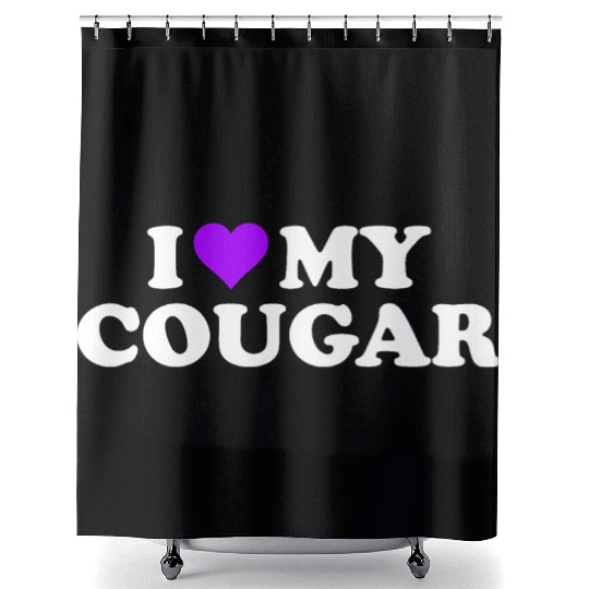 I Love Cougars Cougar Humor Valentine's Day 3BK4 Shower Curtains