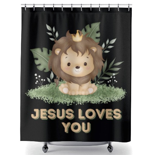 Little Lion King - Jesus Loves You Shower Curtains