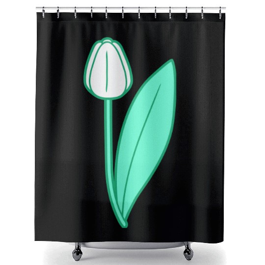 White Tulip Beautiful Flower Pretty Spring Summer Shower Curtains