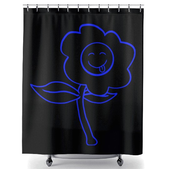Purple Flower Spring Summer Nature Funny Face Fun Shower Curtains