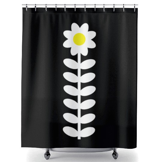 Small Daisy Flower White Decorative Nature Design Shower Curtains