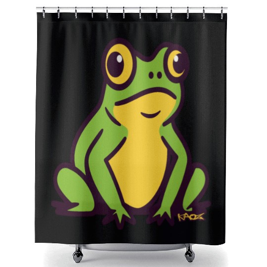 A Big Little Green Frog Shower Curtains