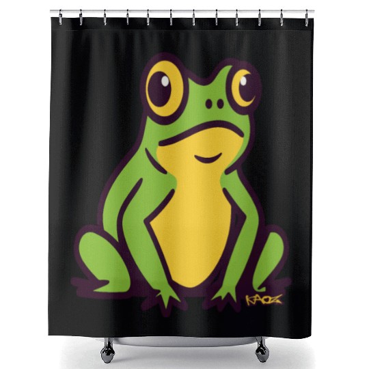 A Big Little Green Frog Shower Curtains