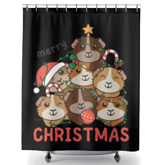 Guinea Pig Christmas Tree Merry Christmas Shower Curtains