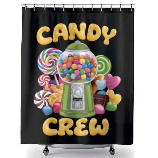 Candy Security Crew Lollipop Gummy Sweet Birthday Shower Curtains