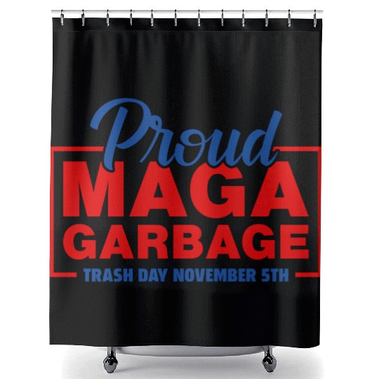 Proud Garbage For Trump 2024 Shower Curtains