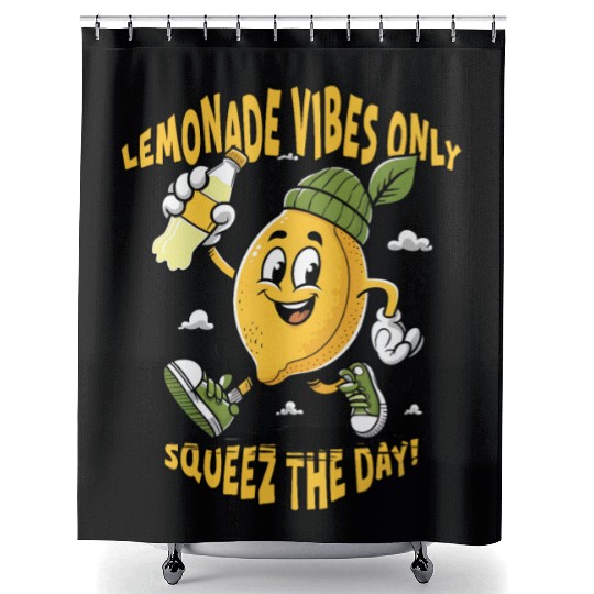 Lemonade Vibes Only Shower Curtains