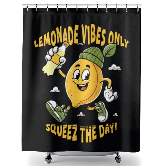 Lemonade Vibes Only Shower Curtains
